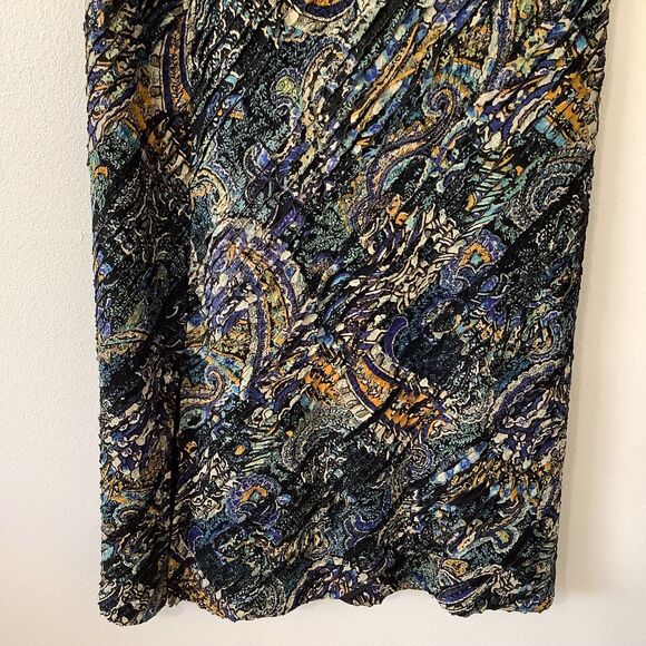 Choices Whimsigoth Boho Hippie Dark Paisley Ruffle Stretchy Midi Fairy Skirt PL - Picture 6 of 12